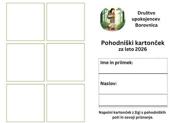 Pohodniški kartonček DU Borovnica