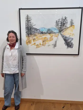 Sodelovanje naše krajanke na območni likovni razstavi v Galeriji Sora