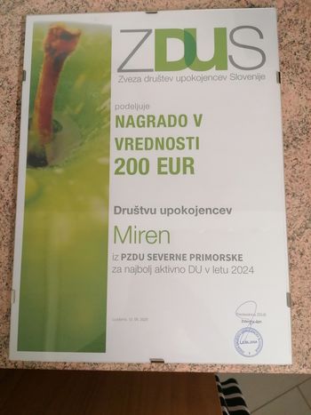 DU MIREN DOBITNIK PRIZNJA ZDUS ZA LETO 2024