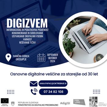 DigiZvem - brezplačni izobraževalni programi digitalnih kompetenc (nepredni tečaj)