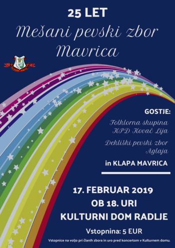 KONCERT OB 25-LETNICI MEŠANEGA PEVSKEGA ZBORA MAVRICA