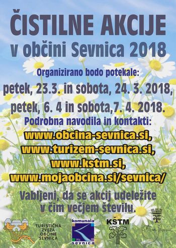 Pomladansko urejanje 2018  - napoved čistilnih akcij v občini Sevnica                                                 