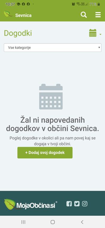 ODPOVED VSEH DOGODKOV IN PRIREDITEV V MESECU MARCU IN APRILU