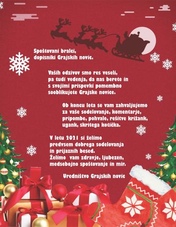 Čestitka uredništva Grajskih novic 