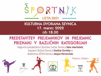 Športnik leta 2021- vabljeni na prireditev