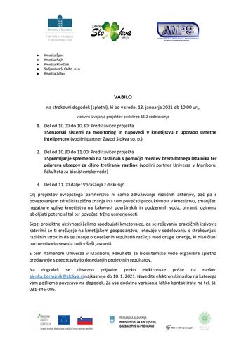  Strokovni (spletni) dogodek v okviru izvajanja pilotnih projektov PRP 2014 - 2020