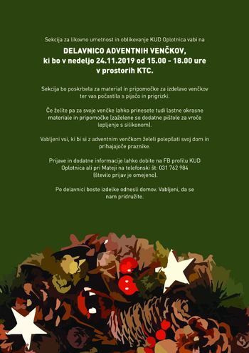 Delavnica izdelovanje adventnih venčkov