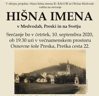 Srečanje "Stara hišna imena" v mestu Medvode