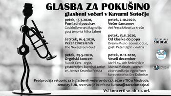 ODPOVEDANO: GLASBA ZA POKUŠINO 2020 - Serija šestih koncertov