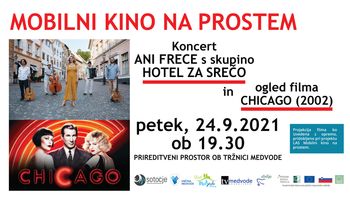 Koncert Ani Frece in Hotel za Srečo + kino na prostem: Chicago