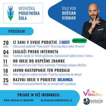 PODJETNIŠKA ŠOLA: Iz sanj v svoje podjetje