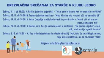 Srečanje staršev: K. Kos (od mladostnikov do mladih odraslih) "Mat, fotr, če se priklopita name, vaju strese elektrika ... če se ne, tavam v temi"