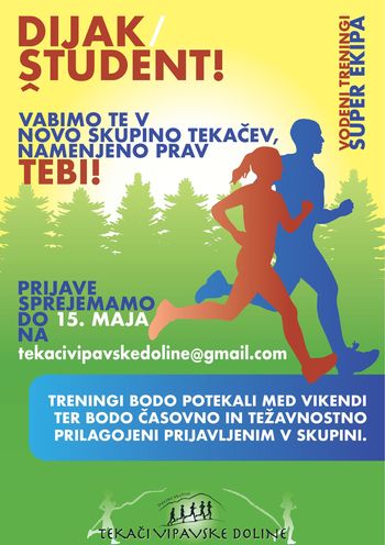 Vabilo mladim za rekreativni tek v skupini