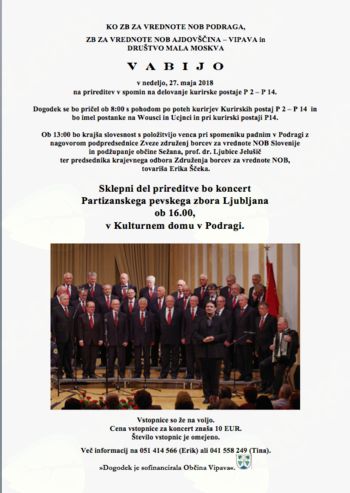 Proslava v spomin na delovanje kurirske postaje P 2 – P 14