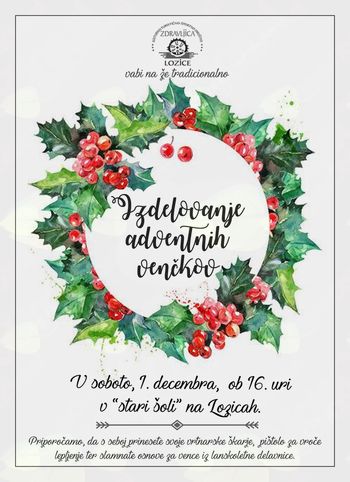 Izdelovanje adventnih venčkov na Lozicah 