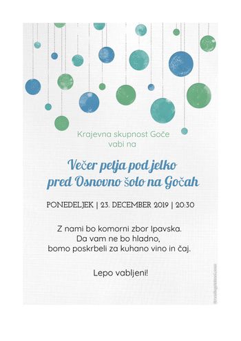 Večer petja pod jelko na Gočah 