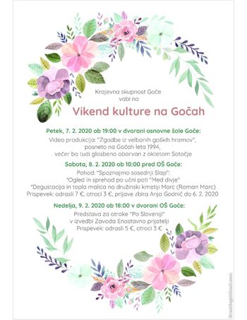 Vikend kulture na Gočah