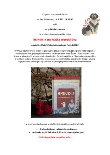 Predstavitev knjige BRINKO in ena kraška dogodivščina na Gočah