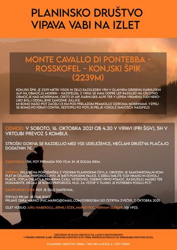 POHOD: Monte Cavallo di Pontebba - Konjski špik