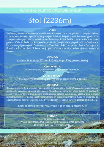 Pohod: STOL (2236m)