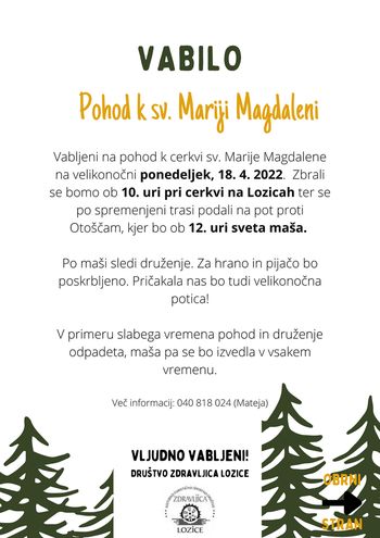 Pohod k sv. Mariji Magdaleni