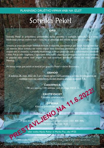 Izlet - Soteska Pekel