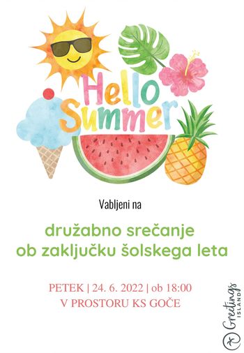 Družabno srečanje ob zaključku šolskega leta na Gočah