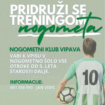 Vpis k treningom nogometa - NK Vipava Vpis k treningom nogometa - NK Vipava