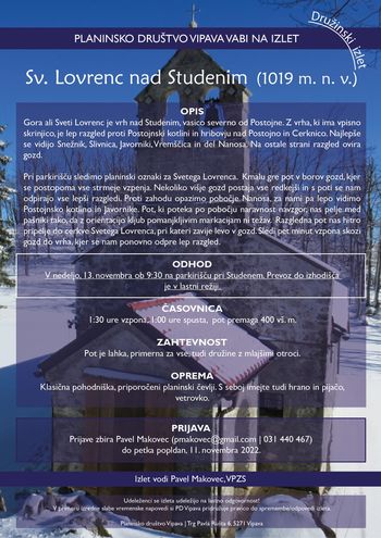 Sv. Lovrenc nad Studenim (1019m) 