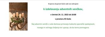 Izdelovanje adventnih venčkov na Gočah 