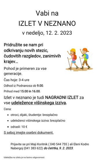 Izlet v neznano s Planinskim društvom Podnanos 