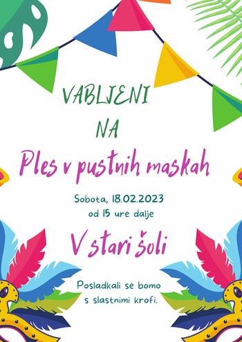 Ples v pustnih maskah v Ložah 