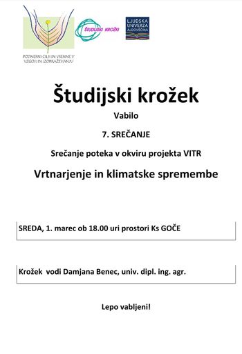 Študijski krožek: Vrtnarjenje in klimatske spremembe