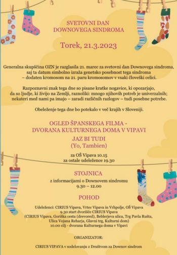 Svetovni dan Downovega sindroma - 21.3.2023 