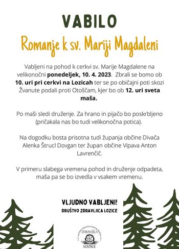 Romanje k sv. Mariji Magdaleni 