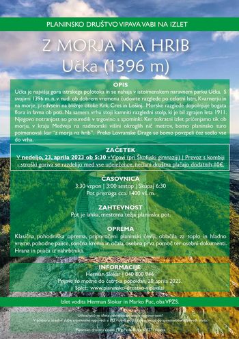 "Z MORJA NA HRIB" Učka (1396 m) 
