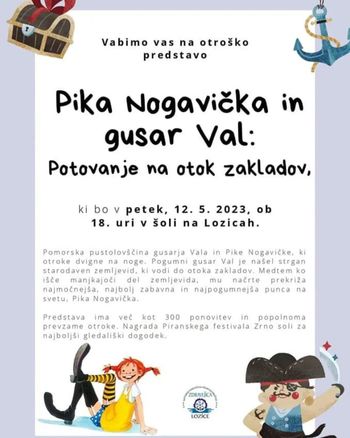 Otroška predstava: Pika Nogavička in gusar Val