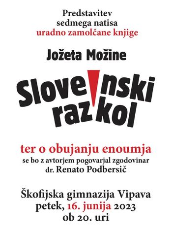 PREDSTAVITEV KNJIGE: SLOVENSKI RAZKOL