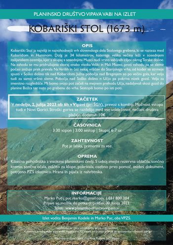 Kobariški Stol (1673m)