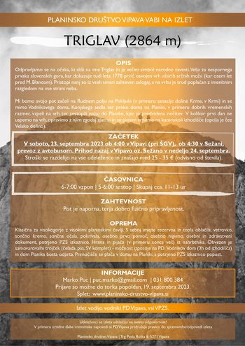 TRIGLAV (2864 m)  ODPOVEDANO