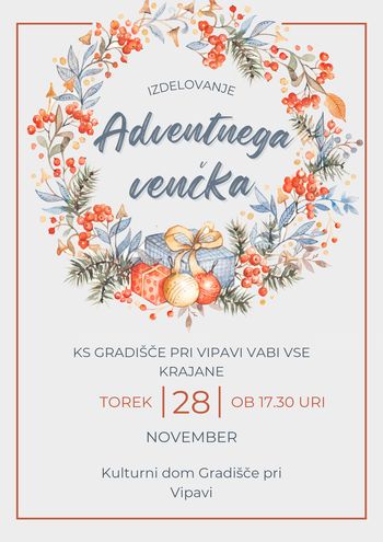 Izdelovanje adventnih venčkov na Gradišču