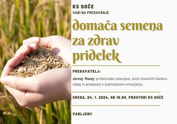 Predavanje: Domača semena za zdrav pridelek
