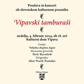 Proslava in koncert ob slovenskem kulturnem prazniku: Vipavski tamburaši