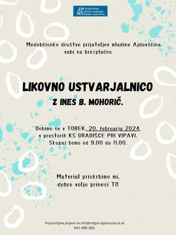 Likovna ustvarjalnica z Ines B. Mohorič 