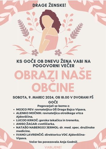 Pogovorni večer: Obrazi naše občine