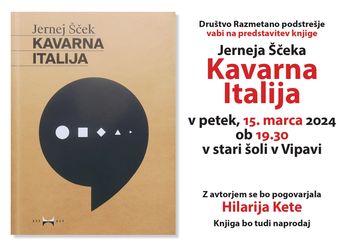 Predstavitev knjige Jerneja Ščeka: Kavarna Italija 