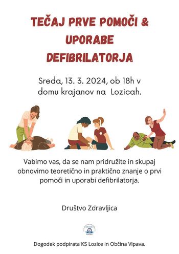 Tečaj prve pomoči in uporabe defibrilatorja