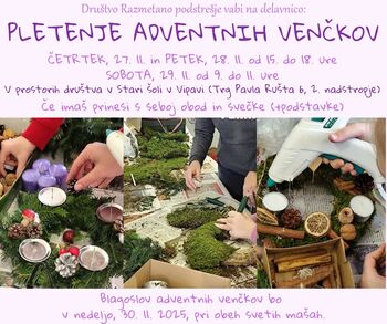 Delavnica: Pletenje adventnih venčkov 