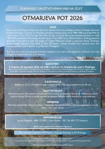 Otmarjeva pot 2026 