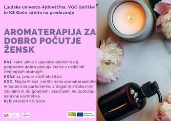 Delavnica: Aromaterapija za dobro počutje žensk 